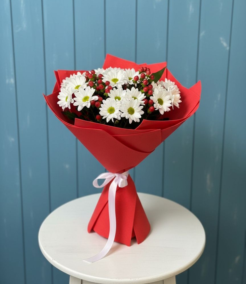 Букет цветов из: Хризантемы в Волжский