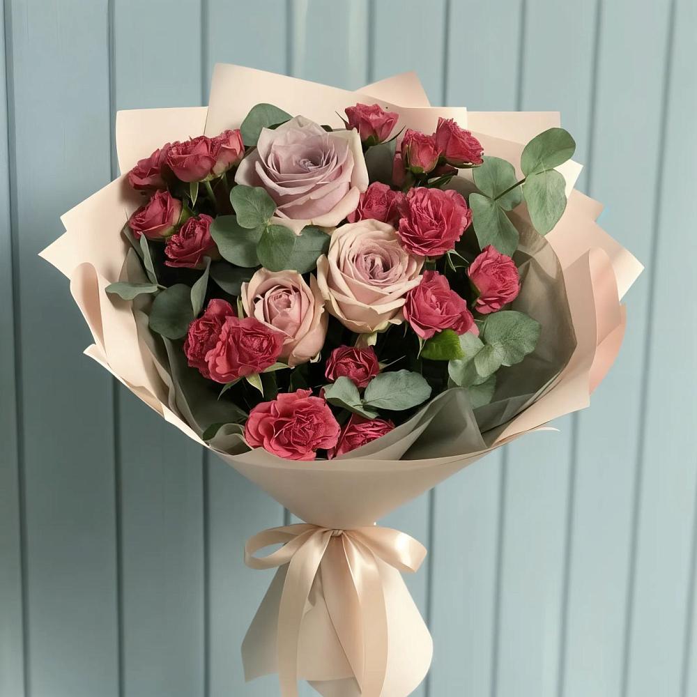 Букет цветов из: Гвоздики и Розы в Волжский