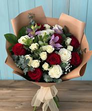 Букет цветов из:  Розы и Альстромерии в Волжский