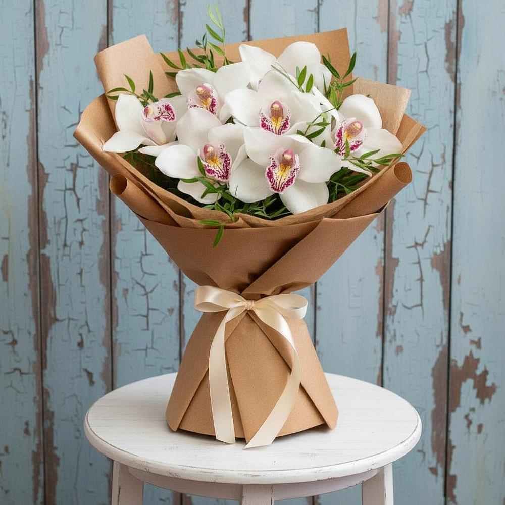 Букет цветов из: Орхидеи и Розы в Волжский