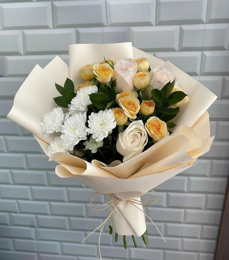 Букет цветов из: Розы и Хризантемы в Волжский