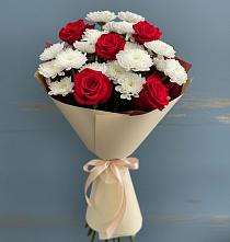 Букет цветов из:  Розы и Хризантемы в Волжский