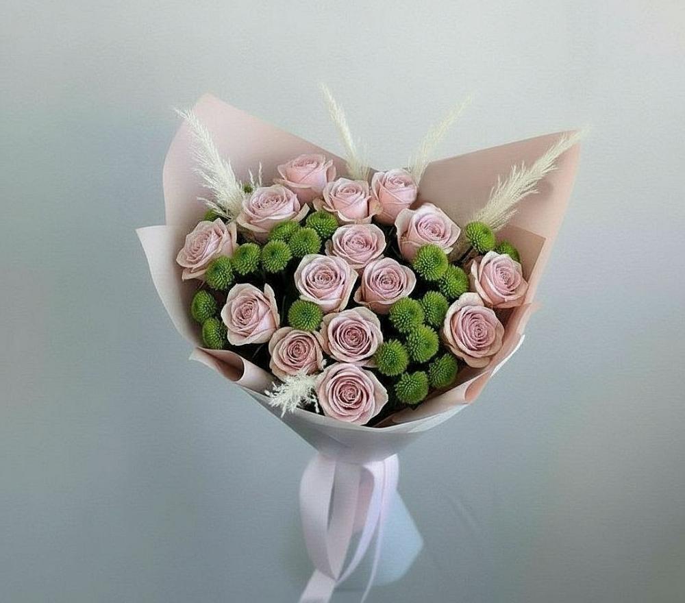 Букет цветов из: Розы и Хризантемы в Волжский