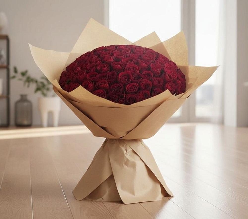 Букет 101 Красная роза в Волжский