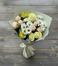 Букет цветов из:  Альстромерии, Розы и Хризантемы в Волжский