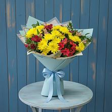 Букет цветов из:  Альстромерии и Хризантемы #REPLACE_PRED# Волжский