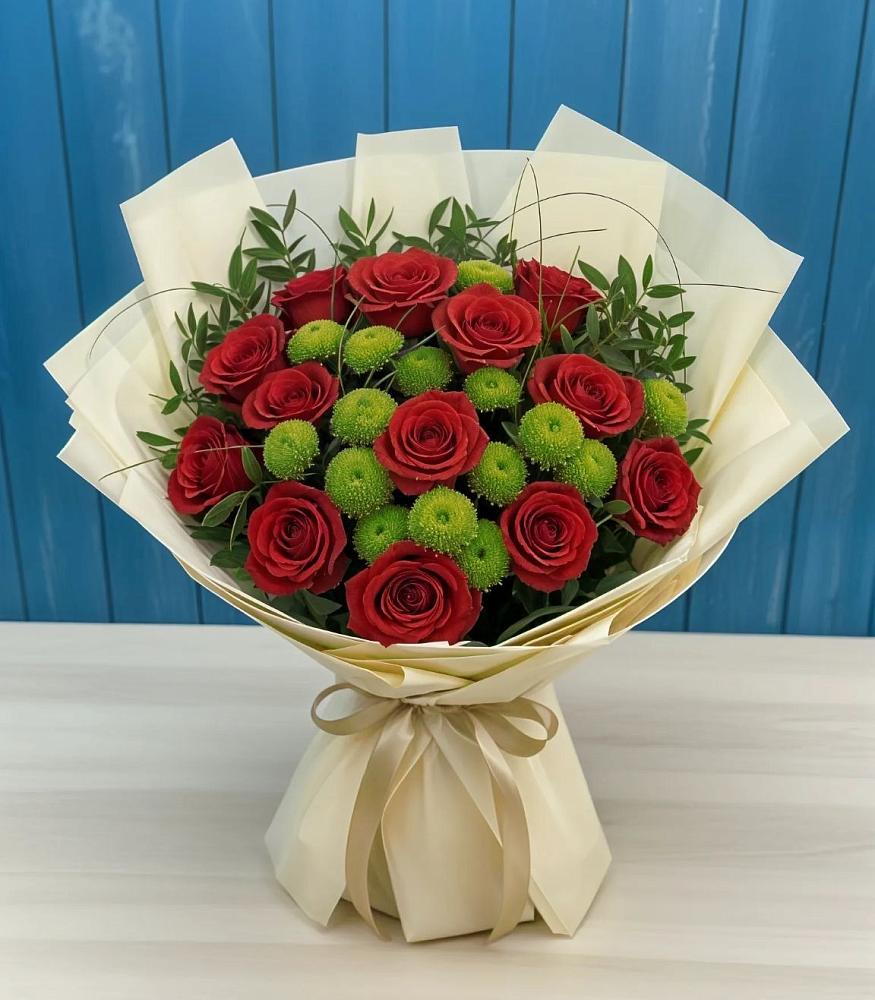 Букет цветов из: Розы и Хризантемы в Волжский