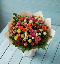 Букет Микс из разноцветных кустовых роз #REPLACE_PRED# Волжский